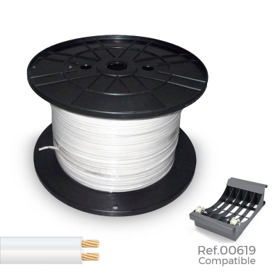 Cable paralelo 48v 2 x 0,75 mm² blanco 1000 m (bobina grande)