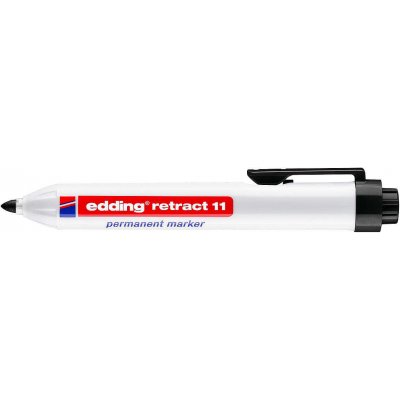 Edding Retract 11 Rotulador Permanente Retractil - Punta Redonda - Trazo entre 1.5 y 3mm - Recargable - Secado Rapido - Color Negro