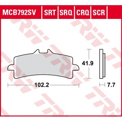 Pastillas de freno delanteras sinterizadas serie SRT TRW MCB792SRT