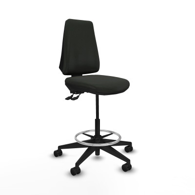 Taburete Elche AS bali negro base piramidal ruedas 65mm nailon