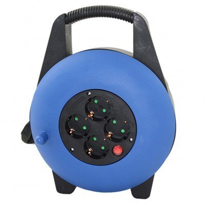 Regleta alargadera enrollacables 4 tomas - 5m - 16a - 250v - 3x1.5mm - color azul