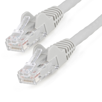 Cable de 7m CAT6 Ethernet - LSZH - Cable de Red RJ45 UTP de 10Gb - 650MHz - PoE de 100W - Latiguillo Snagless con Alivio de Tensión - sin Traba - ETL - Gris