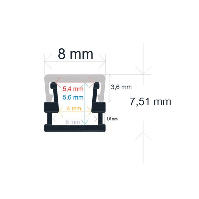 Perfil LED Superficie 8x7,50mm Opal 2m