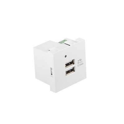 Roseta pared lanberg 230v 2 x usb 5v 2.1a blanco