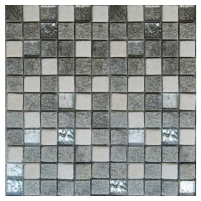 MOSAICO PIEDRA NATURAL 30 X 30 CM. URAL GRIS