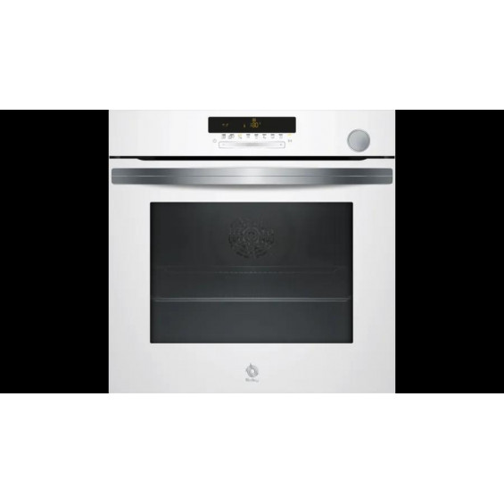 Horno con vapor Balay 3HA5178B6, 71 litros, 14 funciones, Aqualisis, vapor añadido, Home Connect, clase A, horno de leña, 60 x 60 cm, cristal blanco