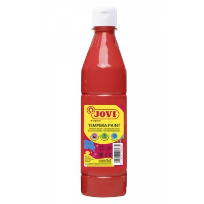 Jovi Tempera Paint Tempera Liquida 500ml - Base Agua - Lista para Usar - Alto Poder Cubriente - Secado Rapido - Excelente Fluidez - Adherencia en Multiples Superficies - Color Rojo Bermellon