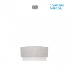 Colgante Kenya 3xe27 Gris/blanco Regx40x40 Cm
