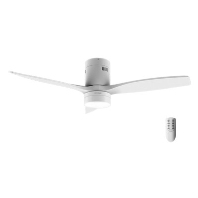Cecotec EnergySilence Aero 5600 Classic White Ventilador de Techo con 3 Aspas y Luz - 40W - Diametro de 52 - 6 Velocidades - LED de 18W - Modo Invierno - Temporizador - Color Blanco