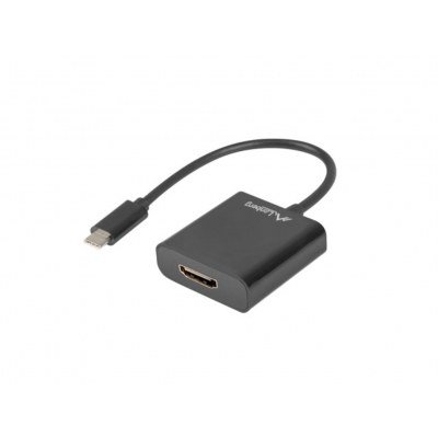 Adaptador usb lanberg usb tipo c macho 3.1 a hdmi hembra 15cm displayport alt mode negro