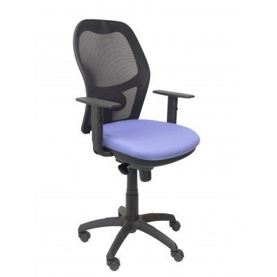 Silla Jorquera malla negro asiento azul claro