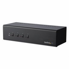 StarTech.com Switch Conmutador KVM de 4 Puertos DVI con Enlace Doble y V?deo Doble - 4K 60Hz - KVM que Cumple con TAA