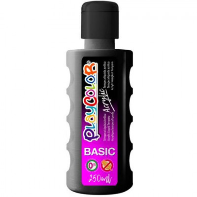 BOTE PINTURA PLAYCOLOR ACRYLIC 250ML NEGRO