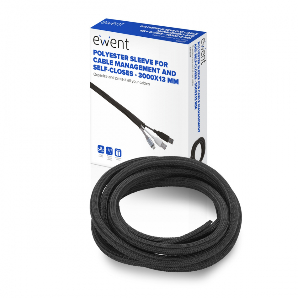 Manguito de Polyester para gestión de cables con auto-cierre 3000x13 mm