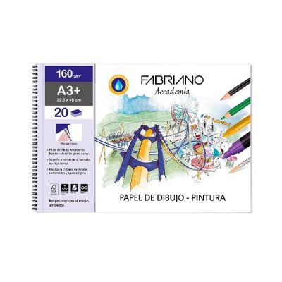 FABRIANO BLOC MICROPERFORADO DIBUJO Y PINTURA 20H 160G A3+