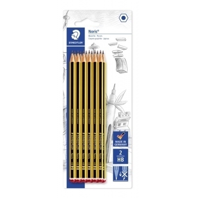 Staedtler Noris 120 Pack de 12 Lapices de Grafito Hexagonales - Mina 2HB - Resistencia a la Rotura - Madera de Bosques Sostenibles