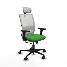 Piqueras y Crespo Haches traslack malla blanca bali verde brazos 2D base nailon cabecero malla 2D ruedas 65mm nailon