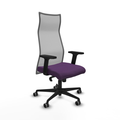Albacete malla sincro malla gris bali morado brazos 2D base nailon ruedas 65mm engomadas