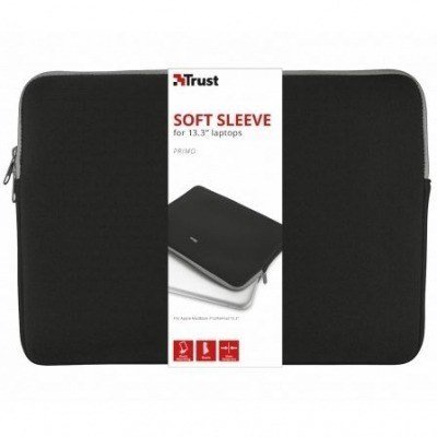 Funda Trust Primo Soft Sleeve para Portátiles hasta 13.3/ Negra