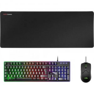 Pack Teclado + Ratón Mars Gaming Combo MCPX, Gaming, 3 en 1, RGB, negro