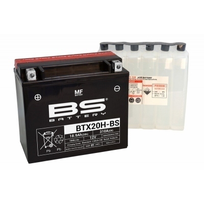 BS BATTERY Battery Maintenance Free with Acid Pack - BTX20H 300613