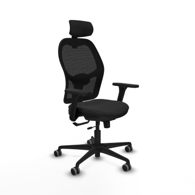 Jorquera traslack malla negra similpiel negro brazos 3D base nailon cabecero 2D ruedas 65mm engomada