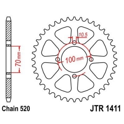 Corona JT 1411 de acero con 50 dientes JTR1411.50