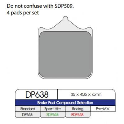 Pastillas de freno metal sinterizado estándar DP BRAKES DP638