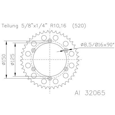 Corona ESJOT Aluminio 51-32065-47 dientes 51-32065-47