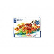 Staedtler Pasteles al Oleo 2420 Pack de 36 Ceras Blandas - Resistencia a la Rotura - Extremadamente Brillantes - Colores Surtidos