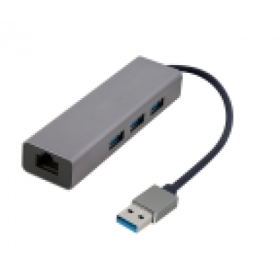 ADAPTADOR DE RED GEMBIRD USB AM GIGABIT CON HUB DE 3 PUERTOS USB 3.0