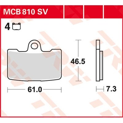 Pastillas de freno sinterizadas serie SV TRW MCB810SV