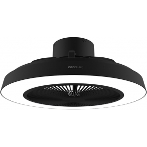 Ventilador de techo Cecotec LAMP.600, 50 cm, motor DC 20W, 5 aspas, 3 velocidades, luz LED RGB, negro