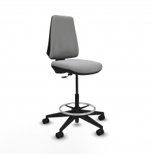 Piqueras y Crespo Taburete Elche CP bali gris claro base piramidal ruedas 65mm nailon