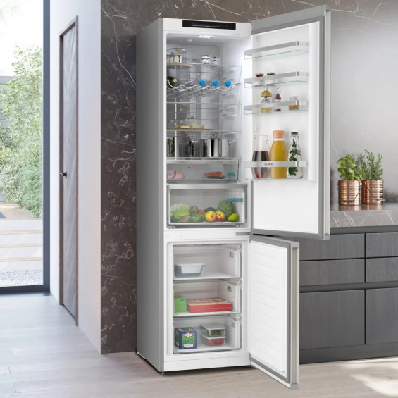 Frigorífico combi Siemens KG39NVIAG, 203 x 60 x 66.5 cm, Total No Frost, clase A, 112 kWh/año, 29 dB, 363 litros, hyperFresh 0°C, acero inoxidable - imagen 3