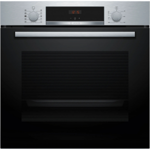 Horno con vapor Bosch HQA514ES3, 60 x 60 cm, 71 litros, Aqualisis, cristal negro y acero inox