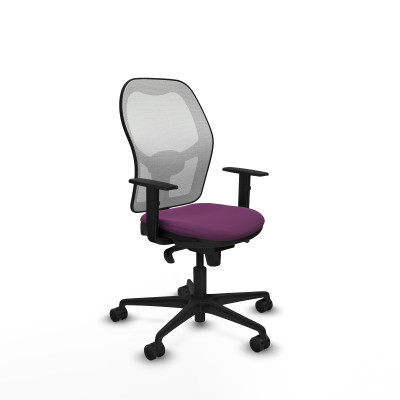 Jorquera sincro malla blanca similpiel morado brazos 1D base nailon ruedas 65mm nailon