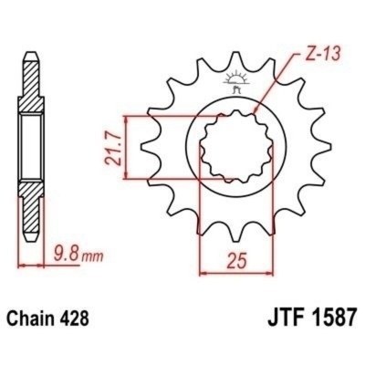 Piñon JT 1587 de acero con 20 dientes JTF1587.20