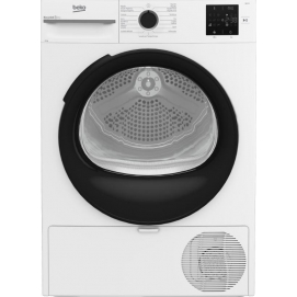 Secadora de condensación con bomba de calor Beko BM3T38230WB, 8kg, 15 programas, 220.2 kWh/100 ciclos, 64dB, luz interior DC Led, AquaWave, Pantalla...