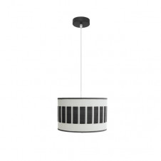Colgante Ivanna 1xe27 Negro/blanco-madera Negra Regx30x30 Cm