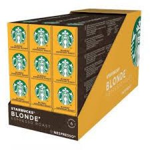 Pack de 12 cajas NESPRESSO STARBUCKS BLONDE ESPRE, 10 unidades por caja, 120 cápsulas en total
