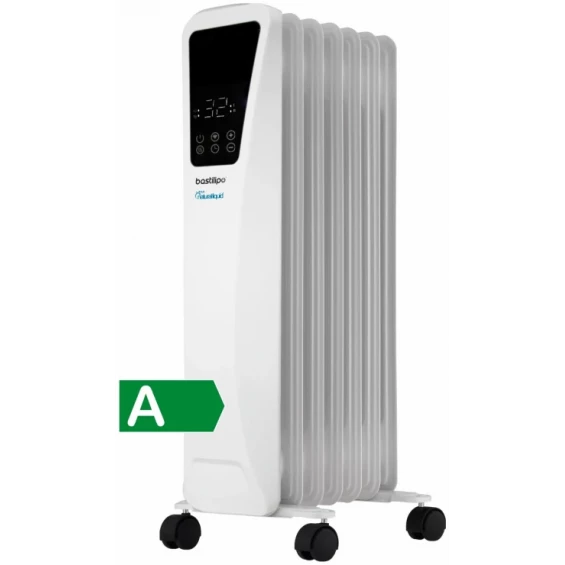 Radiador de bajo consumo Eco Bastilipo R-EcoFluid2-7, 1.000 W, 7 elementos, WiFi, 3 potencias, blanco