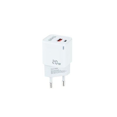 CARGADOR DOBLE USB-C + USB A TOOQ BLANCO