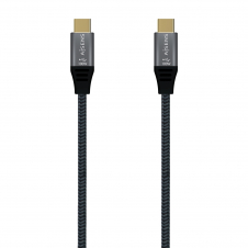 AISENS Cable USB 3.2 Gen2x2 Aluminio 20Gbps 8K@30Hz 5A 100W E-Mark, Tipo USB-C/M-USB-C/M, Gris, 1.0 m