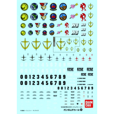 Hojas de calcomania bandai hobby gundam decal 16 mg federation