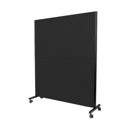 Biombo Valdeganga similpiel negro con ruedas con freno