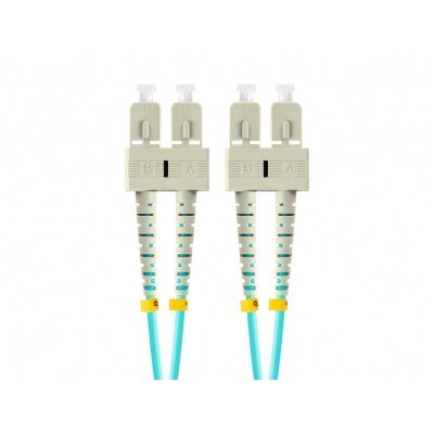 Latiguillo fibra optica sc - upc lanberg 5m multi duplex om3 50 - 125 lszh azul