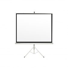 Pantalla manual tripode videoproyector phoenix 80p 1.45mx1.45m posicion ajustable carcasa blanca tela super resistente PHPANTALLATRIP-145