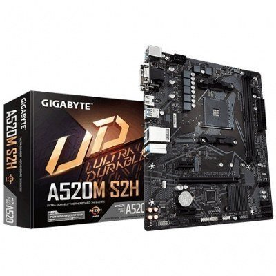 Placa base gigabyte a520m s2h am4 m - atx - 2 x ddr4 - 4 x usb 3.2 - 2 x usb 2.0 - 1 x hdmi - 1 x dvi - d - 1 x ps - 2 - 1x rj45 - 1 x vga