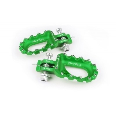 S3 Hard Rock Footrests Aluminium Green ESK-463-V